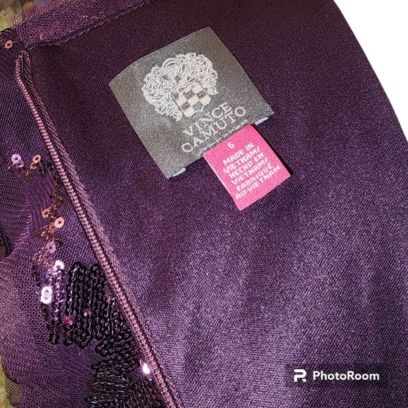 #027. NWT Purple Sequin & Mesh Mini Dress-Vince Camuto - Picture 5 of 7